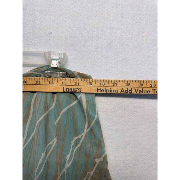 Liz Claiborne Ratio Flowy A-Line Skirt Size 12 Teal & Tan Abstract - Picture 3 of 6